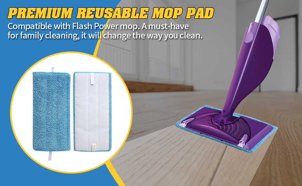 Gazeer 3 pack Reusable Pads Compatible with Flash Power mop,Refill Pads