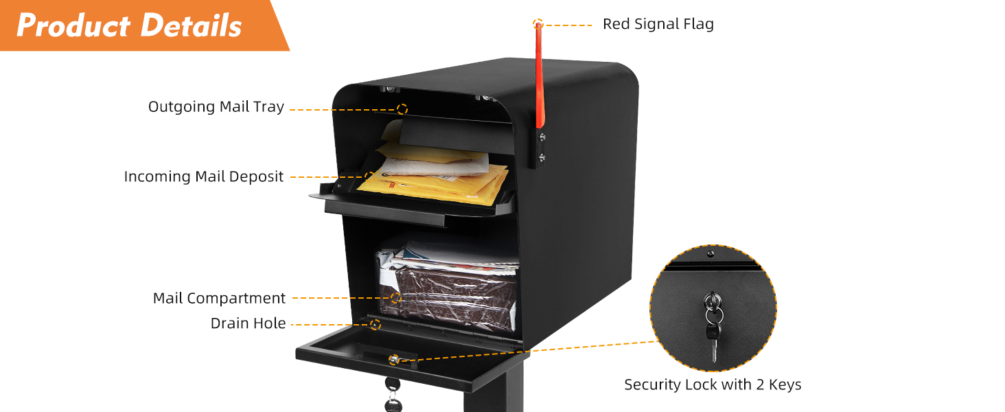 mailbox with outgoing signal flag
