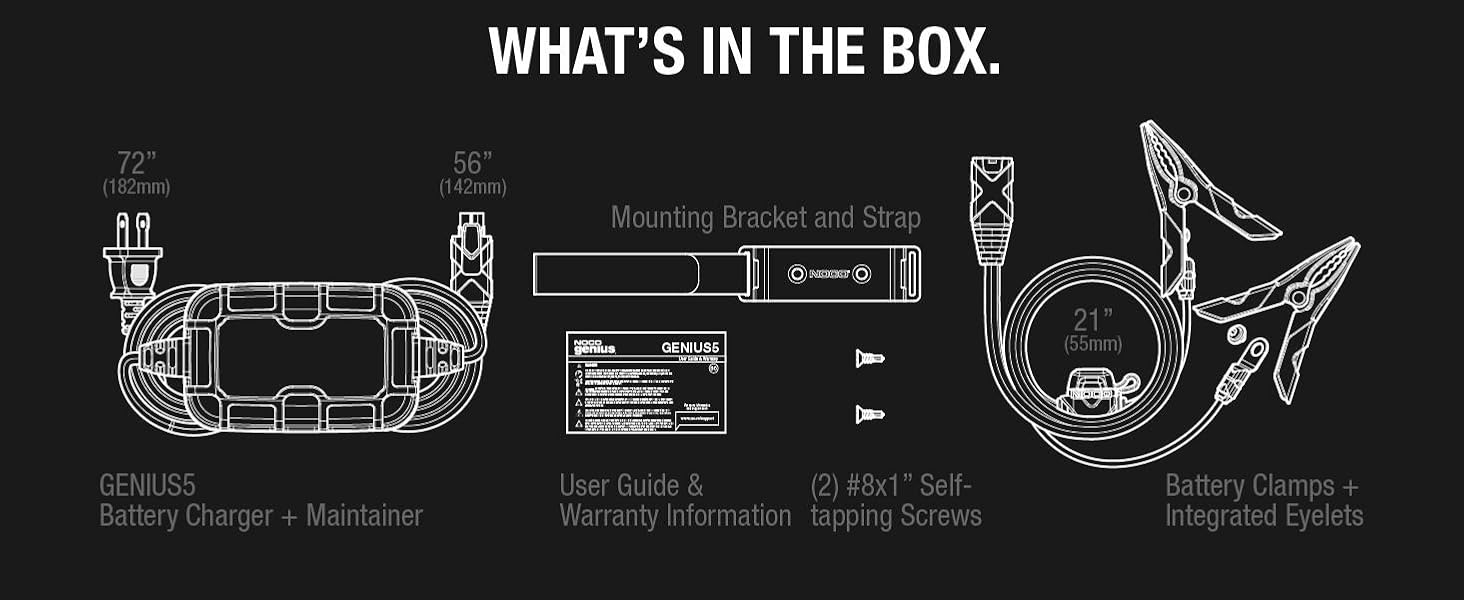 GENIUS5, 6V, 12V, charger, maintainer, desulfator, lead-acid batteries, 120 amp-hours, repair mode