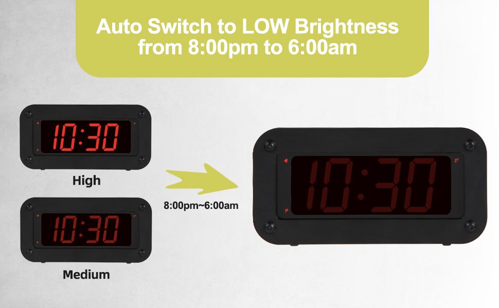 Timegyro Digital Clock Battery Operated LED Display Alarm