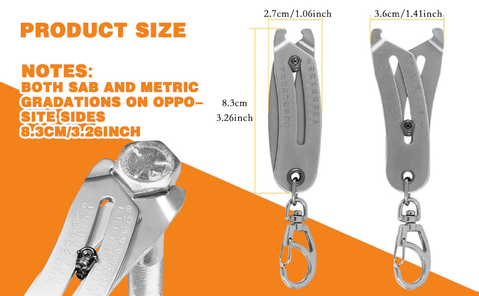 螺栓头尺寸查找器钥匙扣