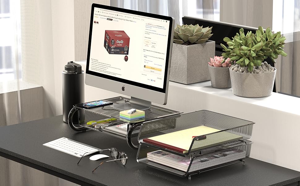 Simple Houseware Stackable Desk File Document Letter Tray