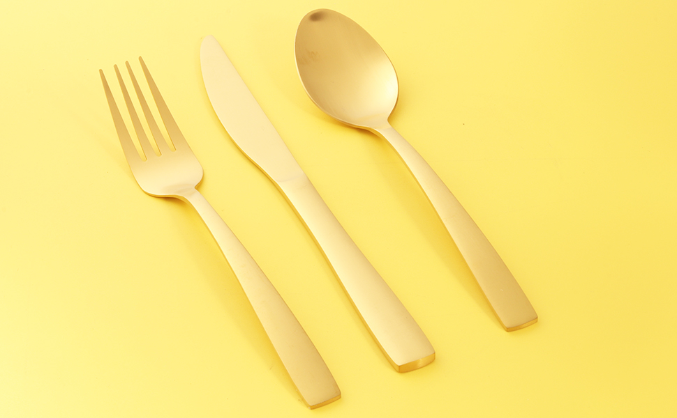 Matte Black Silverware Set for 6 Thickened Foodgrade 30