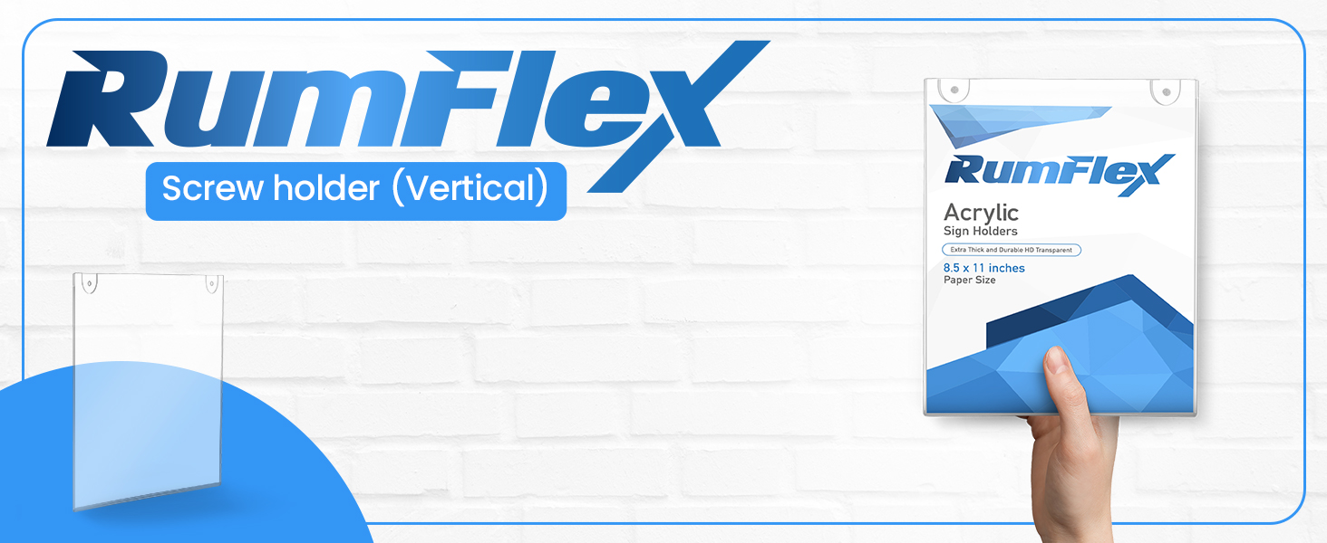 Rumflex 10 Pack Wall Mount Acrylic Sign Holder 8.5 x 11