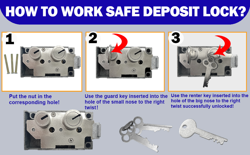 High Security Safe Deposit Box Lock Replace/Double Nose Safe Deposit