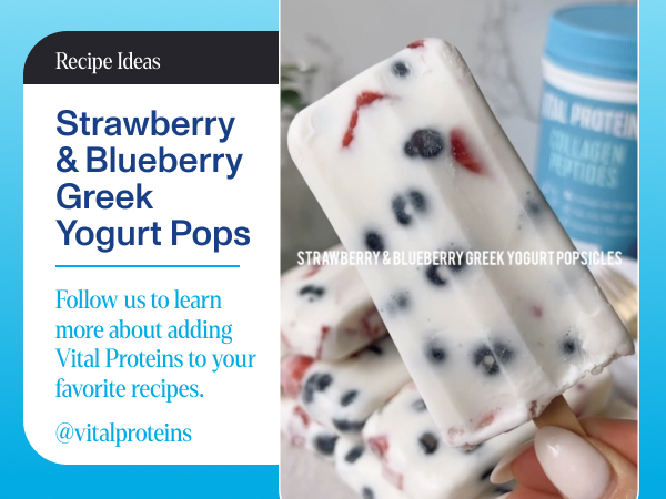 Strawberry & Blueberry Greek Yogurt Popsicles