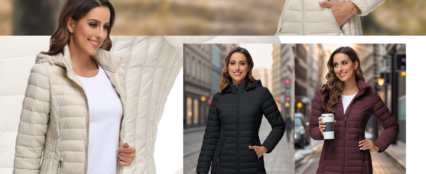 lightweight puffer coat women