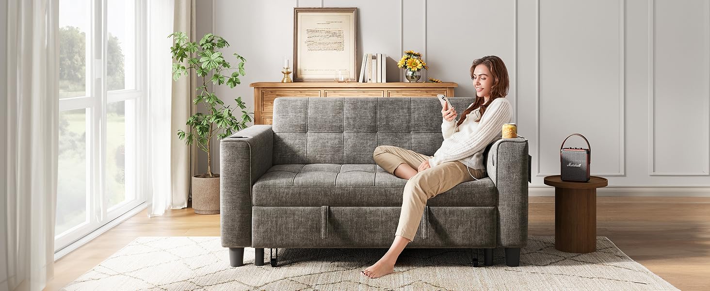 55" Convertible Sofa Bed