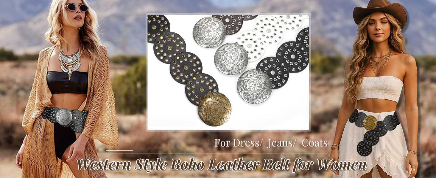 Cowgirl leather belt for dress jeans