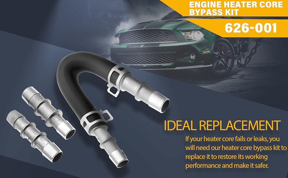 626001 Engine Heater Core Bypass Kit, Aluminum Universal