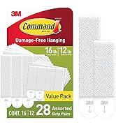 Command Large and Medium Picture Hanging Strips, White