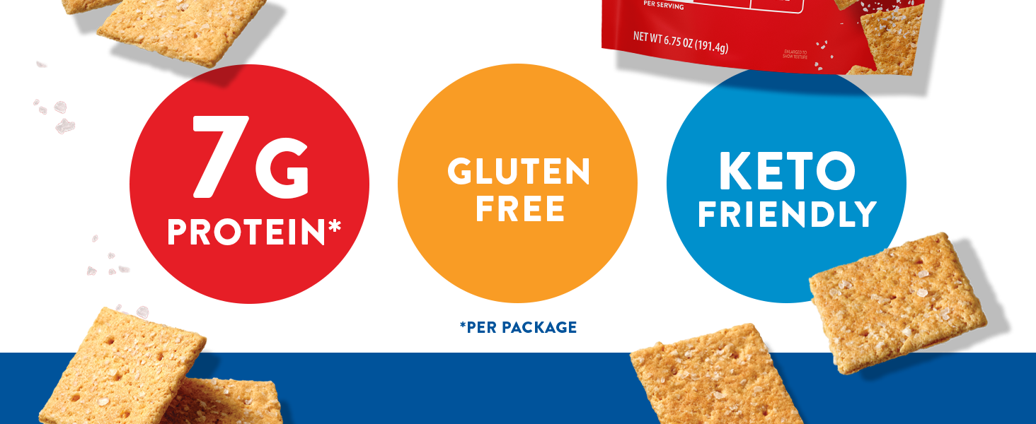 HighKey Gluten Free Snacks Sea Salt Crackers Keto Snack Almond Flour