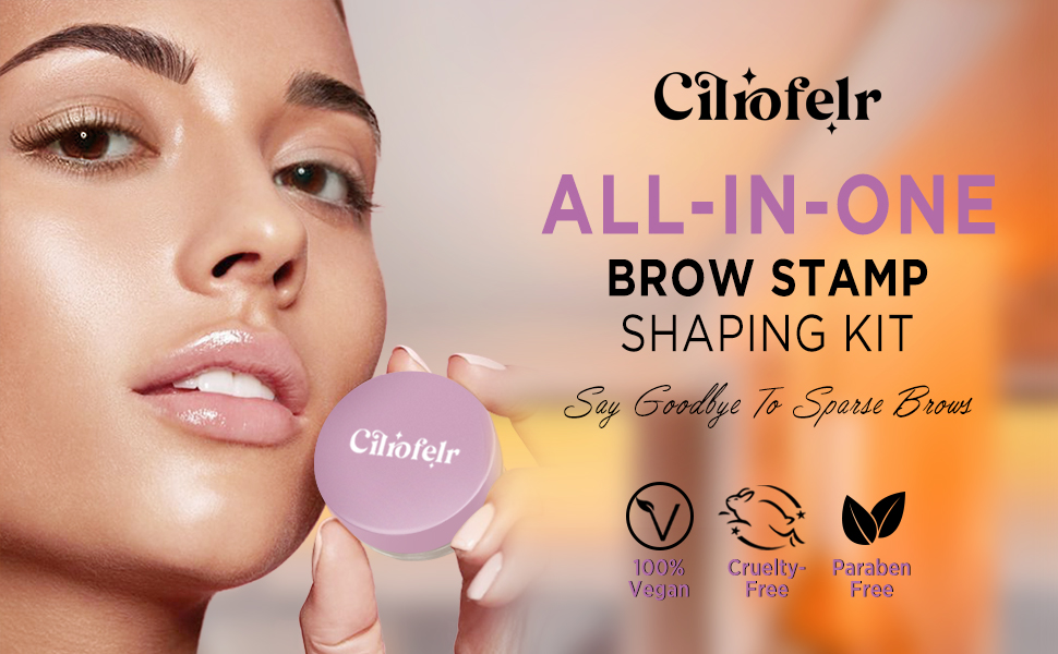 Cilrofelr Upgraded Eyebrow Stamp Stencil Kit, One Step Brow Stamp