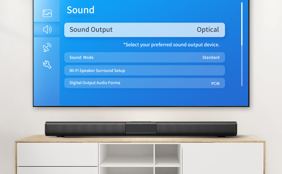 Sound Bars for TV, 120W, 32 Inch, 2.1CH Soundbar Builtin