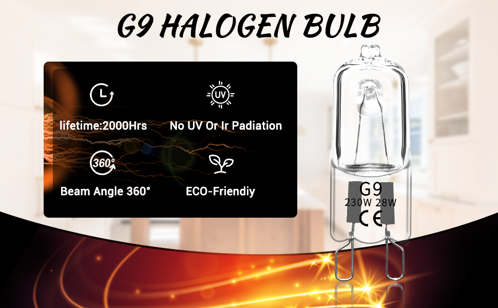 G9 Halogen Bulbs,28W G9 Bulb,Oven Light Bulb,Dimmable 230V 2700K G9