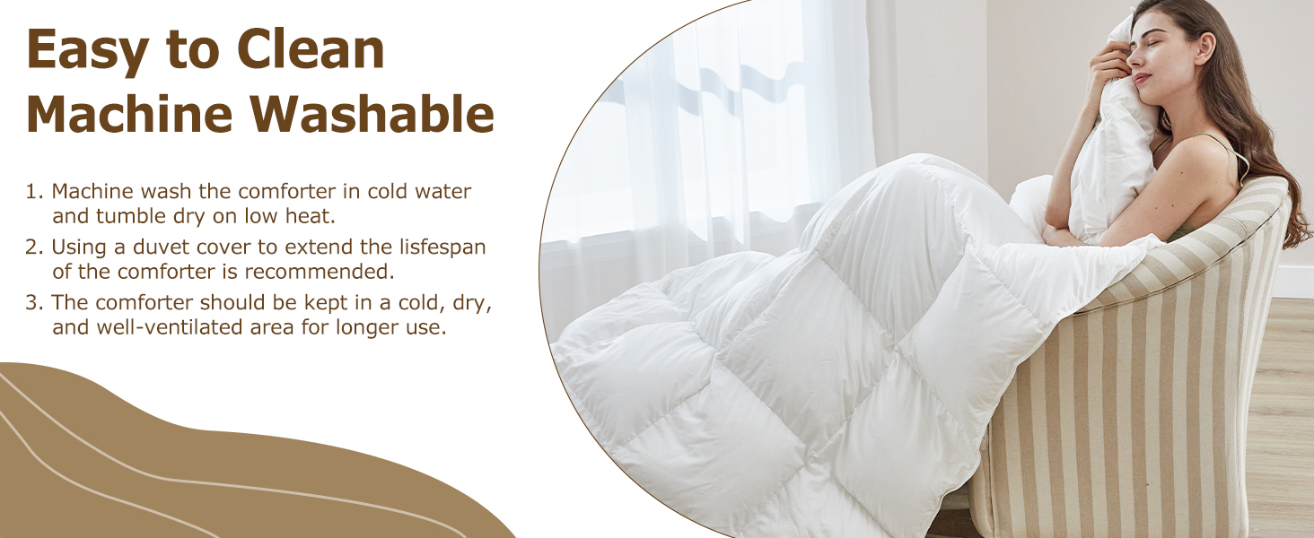HYLEORY Luxurious 750 Fill Power Goose Feather Comforter, Queen Size 90"x90" 7bb72887 C914 4a84 B845 285e6a2f11f2. CR0,0,1464,600 PT0 SX1464 V1