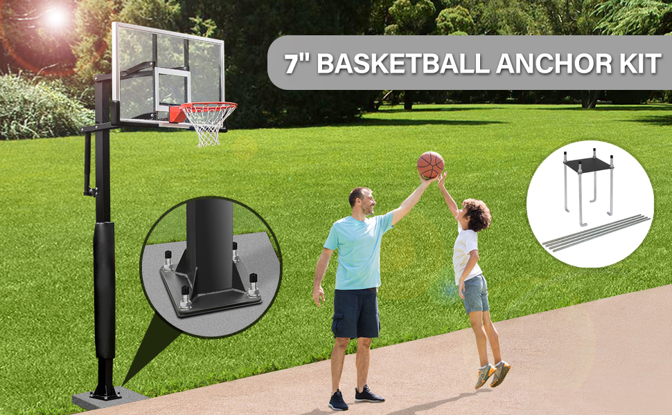 Toriexon Basketball Hoop Anchor Kit 7”, Universal Fit