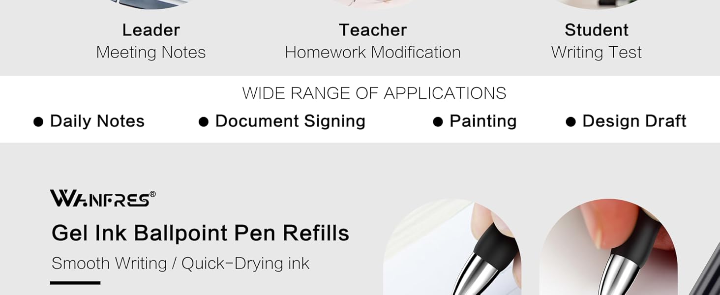 B0F1FHFBW9 A2 Gel ink pen refills Compatible with G2 ballpoint pen