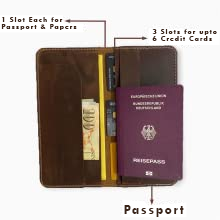 natural leather passport case