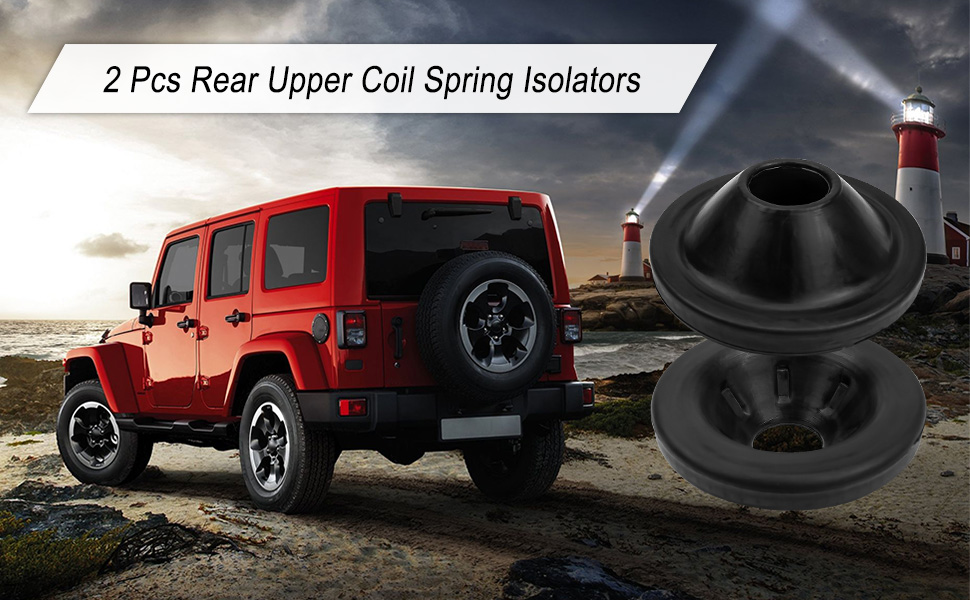 QLZOZB 2 Pcs Rear Upper Coil Spring Isolators Fit for Jeep