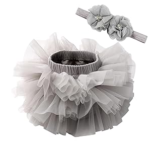 baby fluffy tutu skirt and flower headband