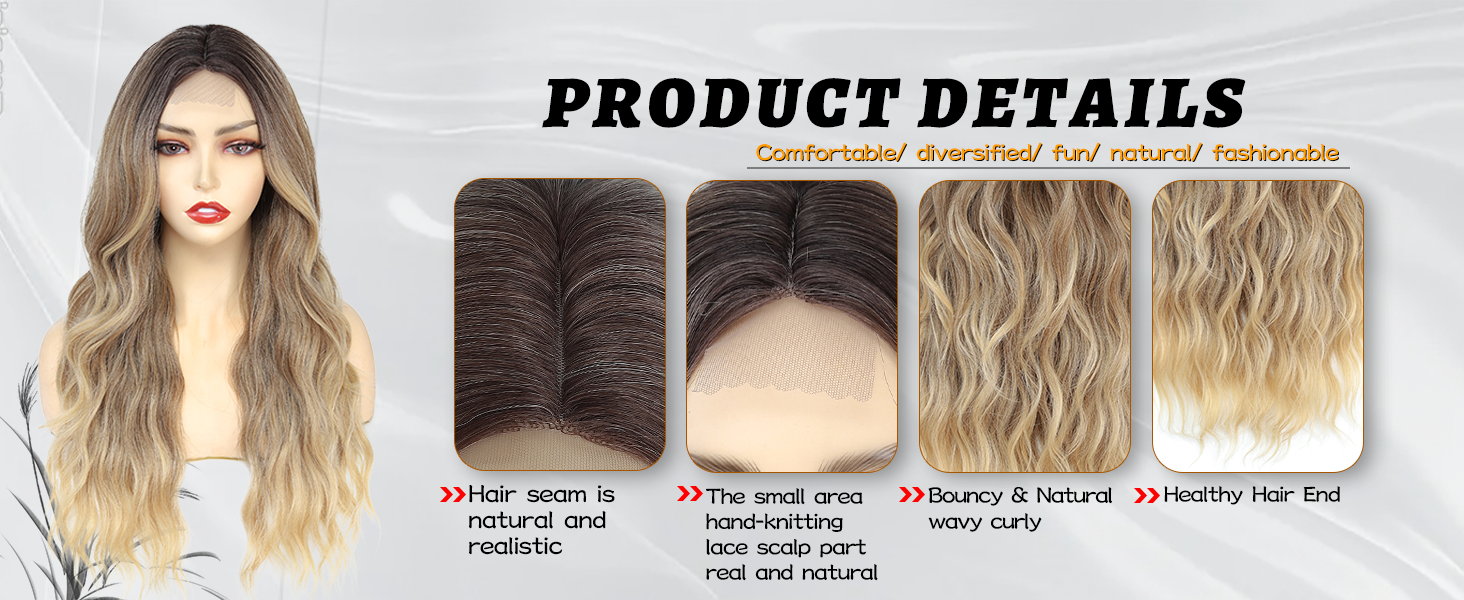 Ombre Blonde Wigs Details