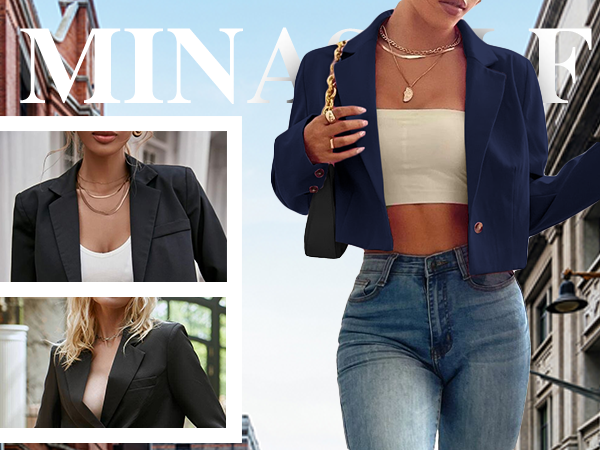 Cropped Blazer Jackets for Women Summer Lightweight 2024