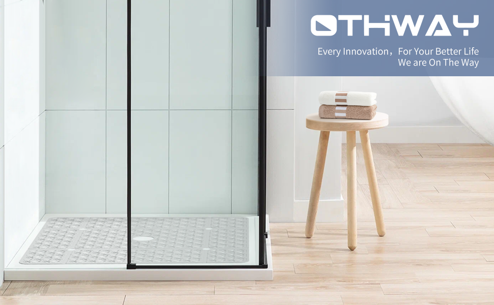 OTHWAY Square Shower Mat, 27"x 27"Extra Large Anti Slip