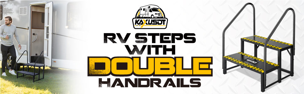 rv steps with double handrails