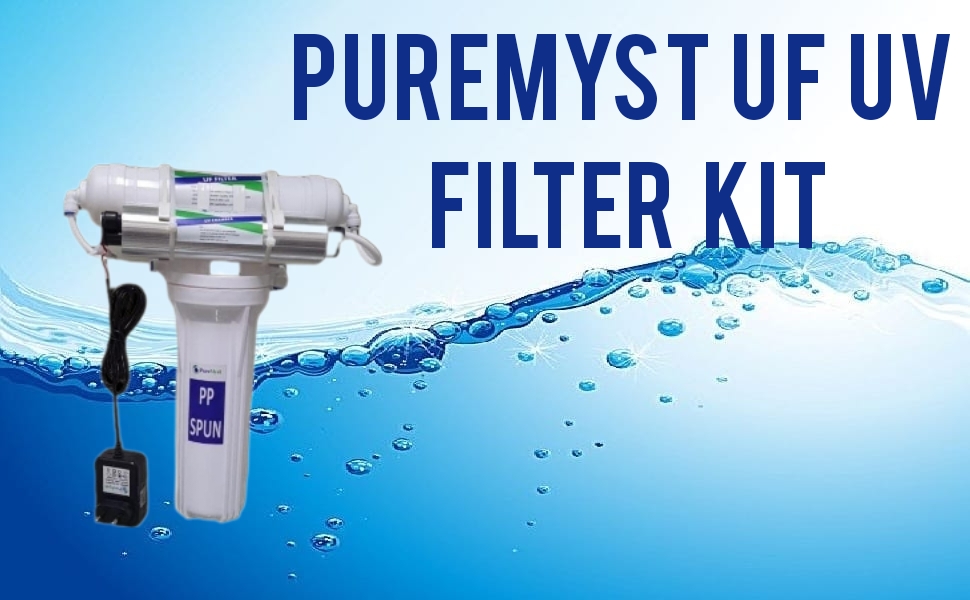 PureMyst 3 Stage Gravity Base With UV & UF Membrane Filter Kit For