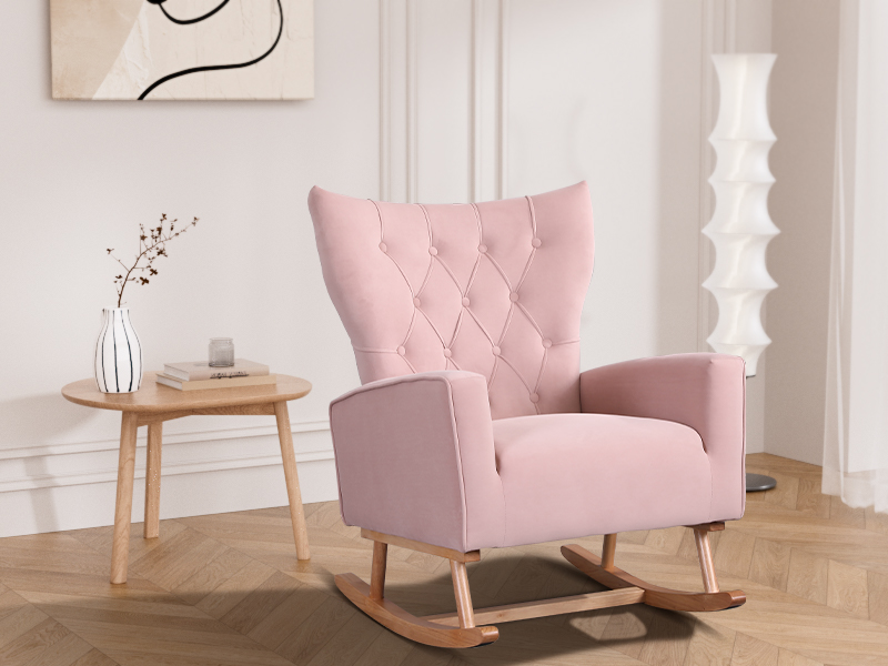 Rophefx Velvet Nursery Rocking Chairs, Glider Rocker for