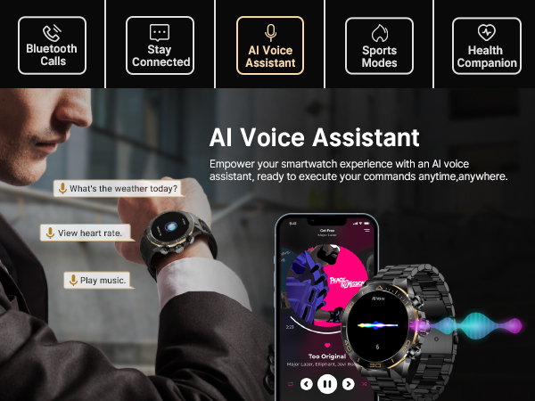SOUYIE Smart Watch for Men Android with AI Voice Assistant