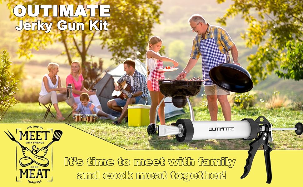 OUTIMATE Jerky Gun Food Grade Plastic Beef Jerky Gun Kit, Jerky Maker 1