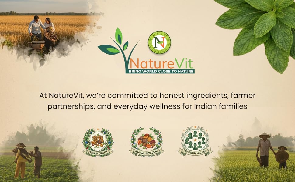 NatureVit brand story highlighting purity, honest sourcing, and quality standards.