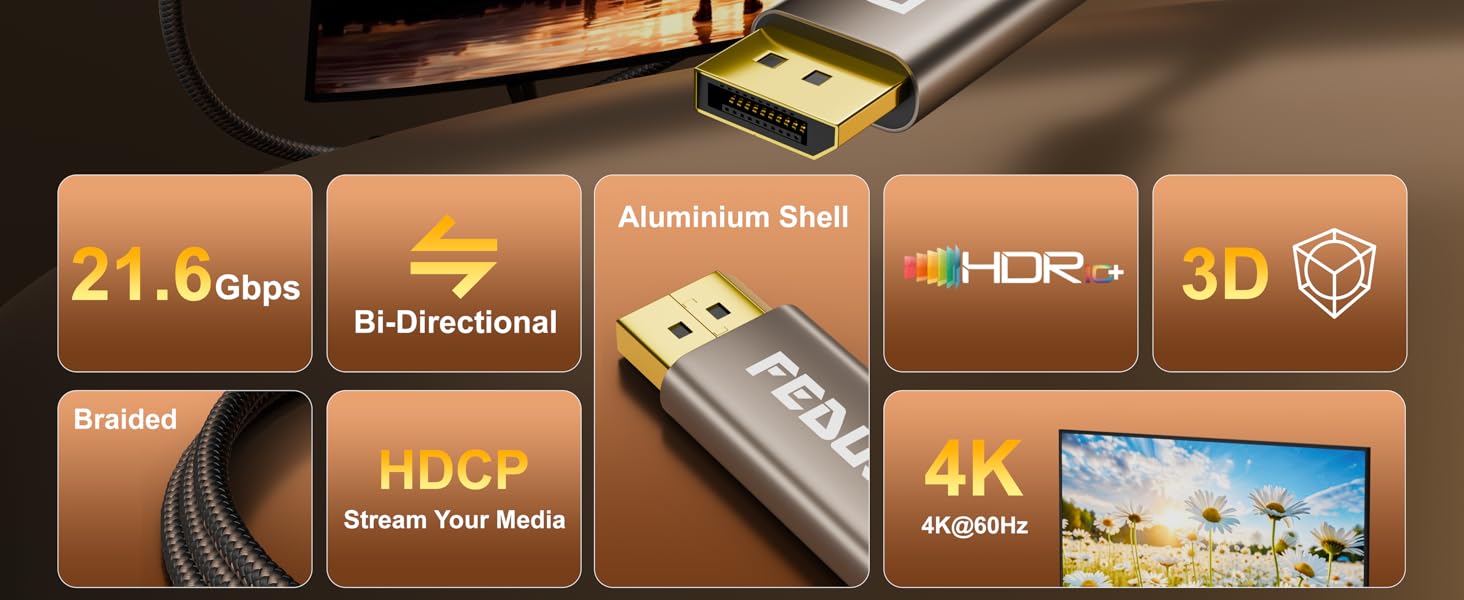 Thunderbolt 3 to DisplayPort 1.2 cable