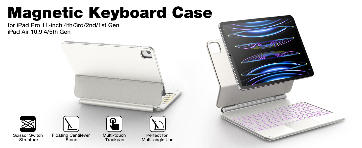 Dracool Keyboard Case for iPad Pro 2022 11inch. Air 5th Gen 10.9inch