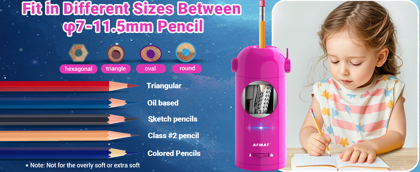 Geeignet für fast alle Bleistifte unterschiedlicher Größen und Formen zwischen φ7-11,5 mm