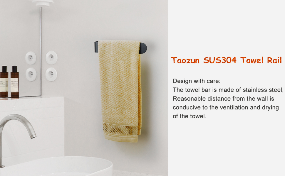 Taozun Hand Towel Holder/Hand Towel Bar Black Face Towel
