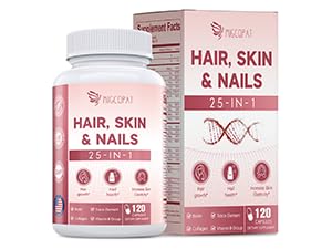 Hair, Skin & Nails Supplement - 25-in-1 Formula with Biotin 10,000mcg, Collagen, Vitamins & Minerals