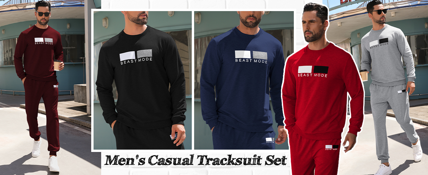sweatshirts athletic casual sweatsuit long sleeve top men pullover track suits set