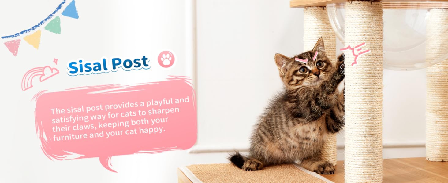 Made4Pets Cat Tree for Indoor Cats, Modern Cat Tower Tall for Large