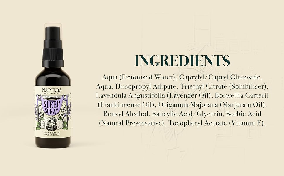 Napiers Herbal Sleep Spray Ingredients