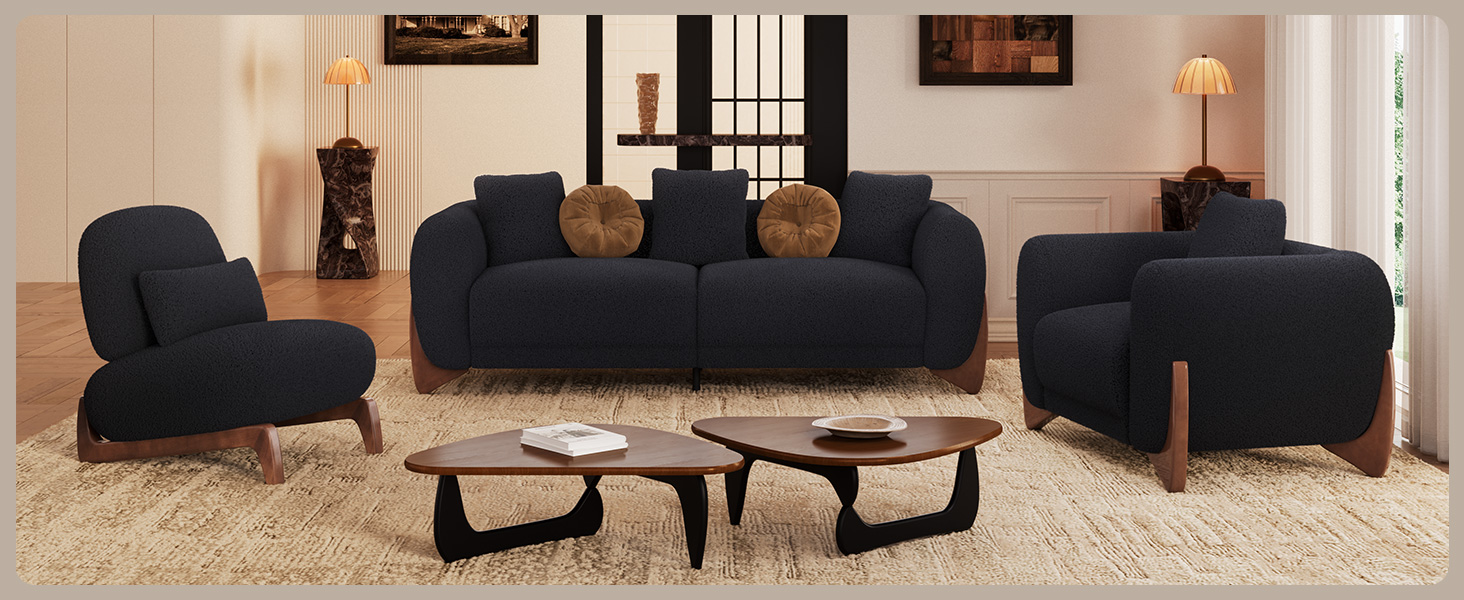 black boucle sofa couch