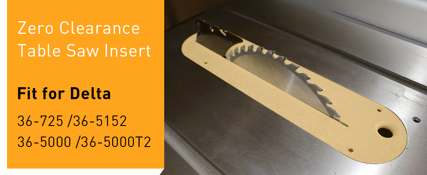 Zero Clearance Table Saw Insert Compatible With Delta 36725 365152 36