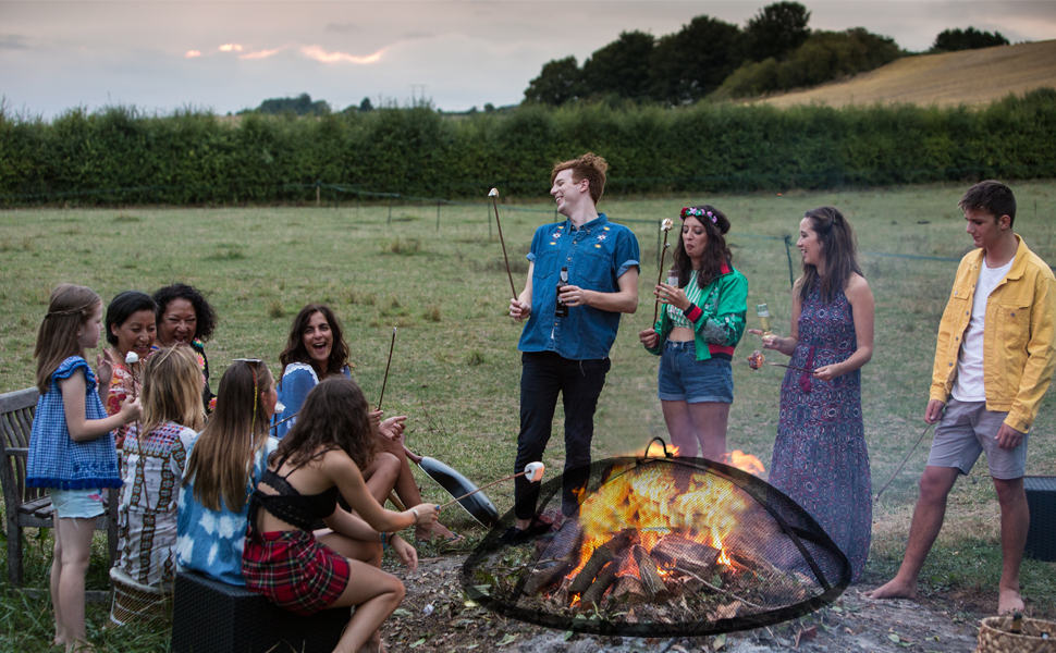 Round Fire Pit Spark Screen Cover,Outdoor Patio Mesh