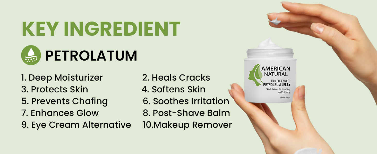 American Natural 100% Pure White Petroleum Jelly Multi-Use Moisturizer - All skin types