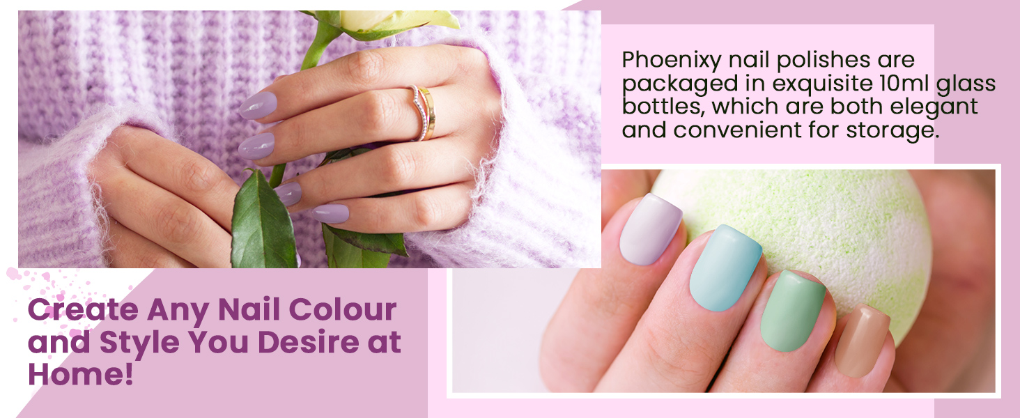 Create any nail colour and style you desire at home!