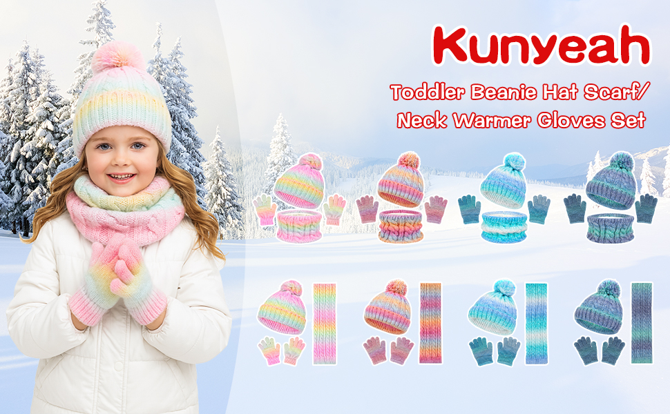 Toddler Beanie Hat Scarf Gloves Set