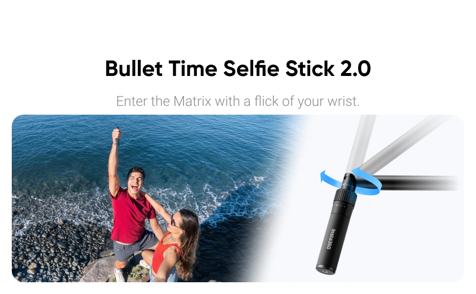 Insta360 Bullet Time Selfie Stick 2.0, 2-in-1 Bullet Time