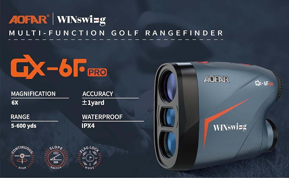 AOFAR GX6F PRO Golf Range Finder with Slope Devices Distance Measuring